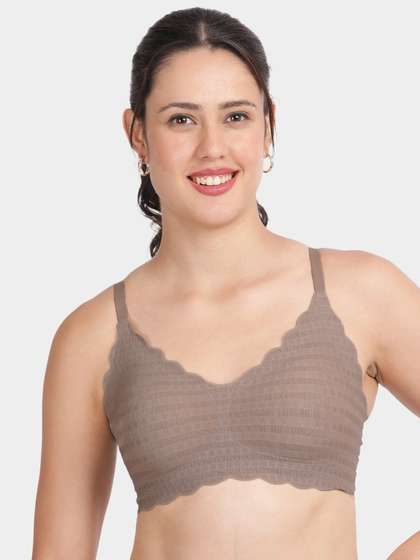 Shyaway Cinnamon Swirl Scallop Neckline And Underband Padded Slip On Bra