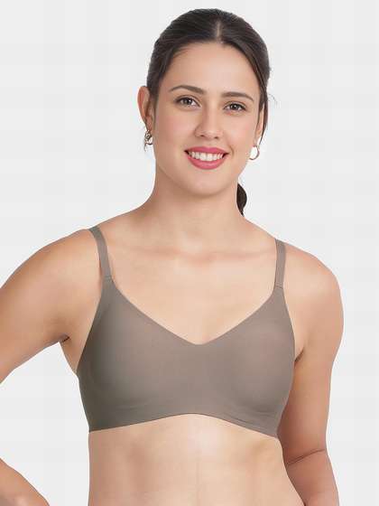 Shyaway Grey Brown Removable Padding Seamless Bra