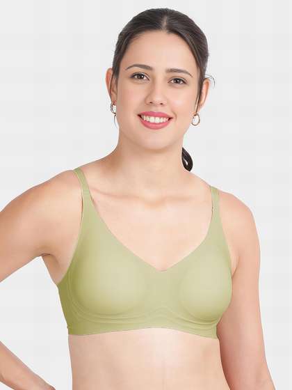 Shyle Light Green Side Support Padded Seamless Bra