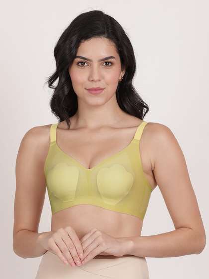 Shyle Yellow Skin Petal Nipple Pad Seamless Bra