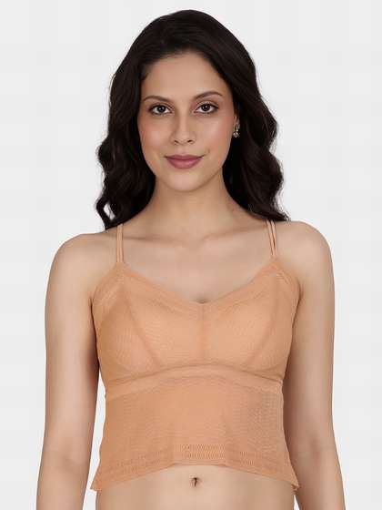 Shyle Apple Blossom Skin Shimmer Lace Padded Bralette