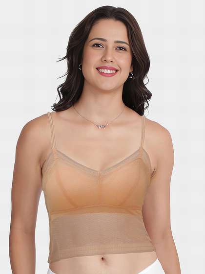 Shyle Apple Blossom Skin Shimmer Lace Padded Bralette