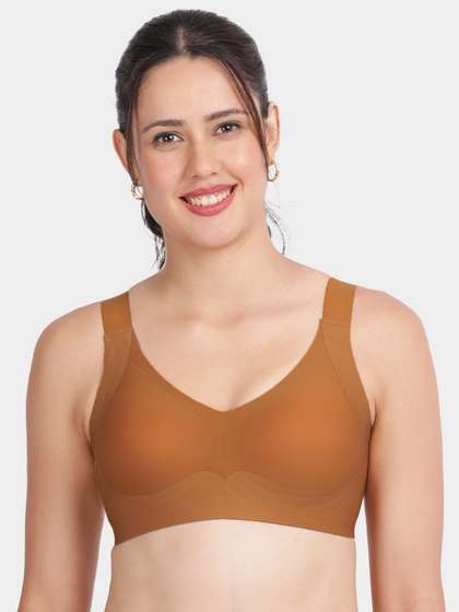 Shyle Bronze Orange Side And Bottom Support Padded Seamless Bra