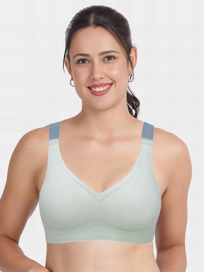 Shyle Pastel Blue Padded Inner Support Layer Seamless Bra