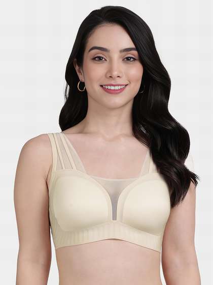 Shyle Light Skin Multi Strap Neckline Mesh Seamless Bra