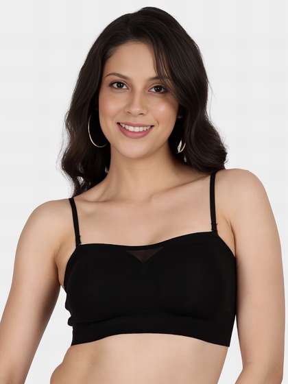 Shyle Black Bean Balconette Padded Slip On Seamless Bra