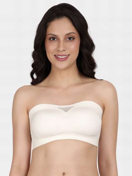 Shyle Wave White Balconette Padded Slip On Seamless Bra