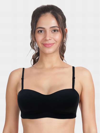 Shyle Black Bean Balconette Subtle Support Padded Seamless Bra