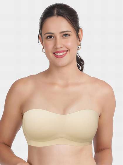 Shyle Cream White Balconette Subtle Support Padded Seamless Bra