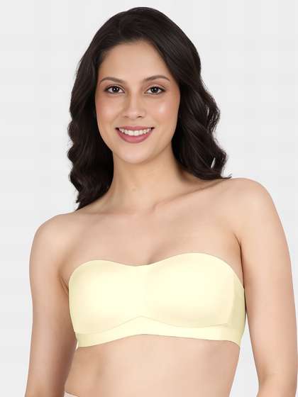 Shyle Cream White Balconette Subtle Support Padded Seamless Bra