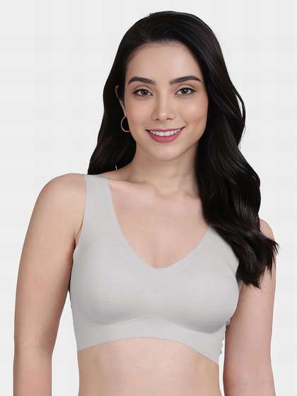 Shyaway Light Grey Slip On Padded Seamless Bra