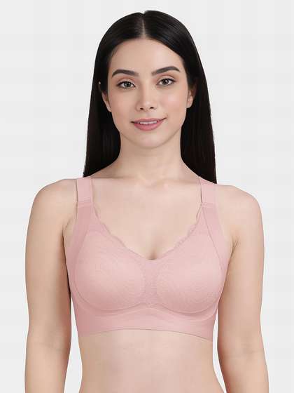 Shyle Pale Pink Scallop Neckline Padded Seamless Bra