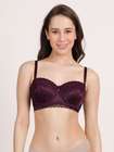 Susie Grape Purple Ruched Cup Longline Balconette Bra