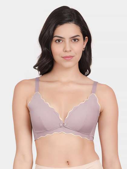Shyle Fragrant Lilac Scallop Plunge Neckline Nursing Bra