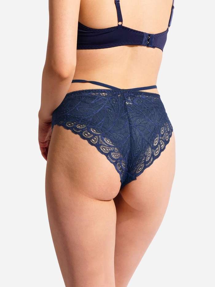 Susie Navy Blue Sexy Lace Low Waist Bikini Panty
