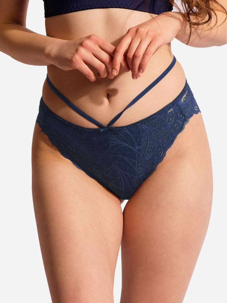 Susie Navy Blue Sexy Lace Low Waist Bikini Panty