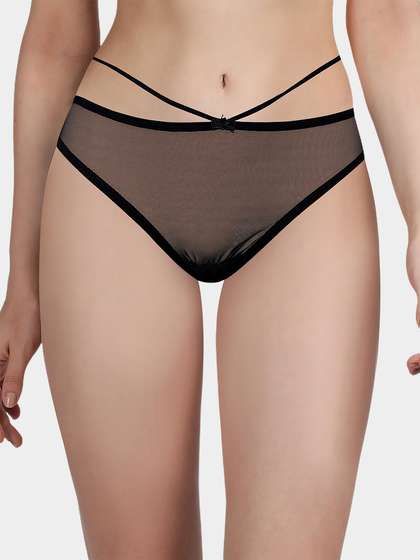 Shyle Black Medium Coverage Low Waist Panty