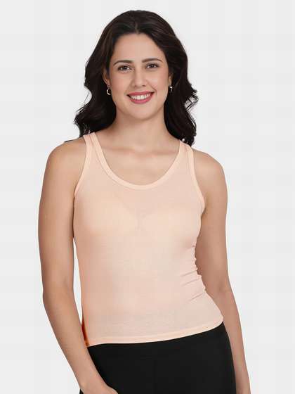 Shyle Pink Broad Strap Ribbed Camisole