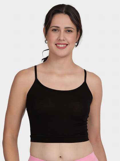 Shyle Black Fully Adjustable Spaghetti Straps Camisole