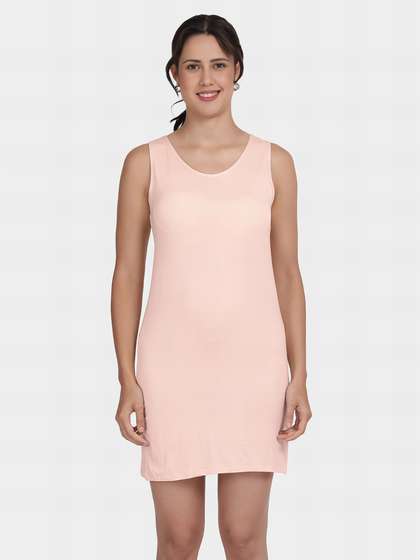 Shyle Skin Round Neck Built In Cami Bra Chemise