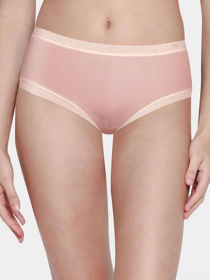 Shyle Pink With White Contrast Medium Waist Hipster Panty