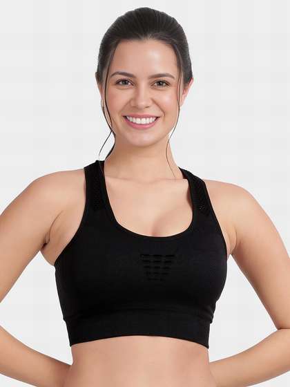 Shyle Black Beauty Removable Padding Medium Impact Sports Bra