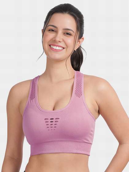 Shyle Candy Pink Removable Padding Medium Impact Sports Bra