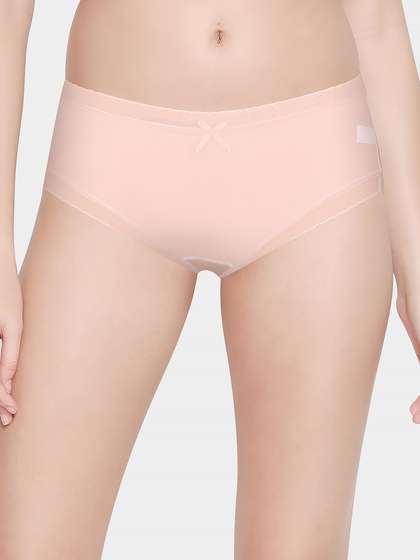Shyle Pink Ultra Soft Scallop Elastic Low Waist Bikini Panty