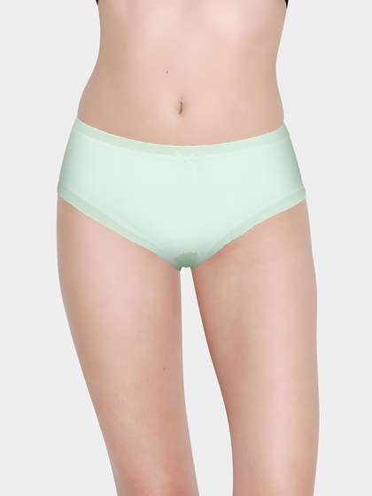 Shyle Green Ultra Soft Scallop Elastic Low Waist Bikini Panty