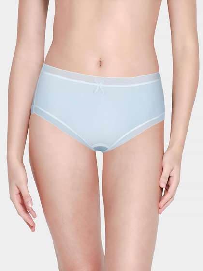 Shyle Blue Ultra Soft Scallop Elastic Low Waist Bikini Panty
