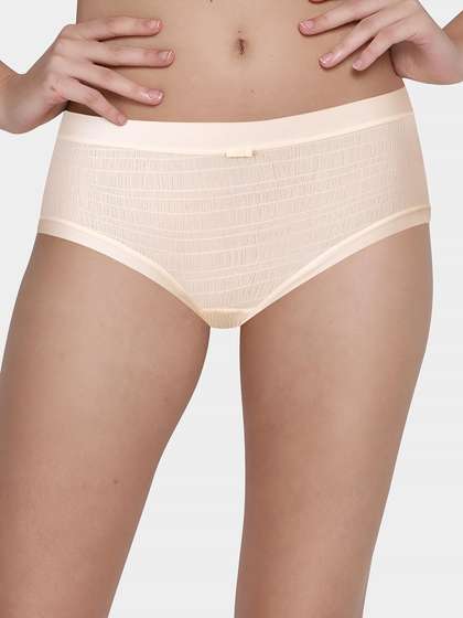 Shyle Ivory Skin Soft Crinkle Medium Waist Hipster Panty