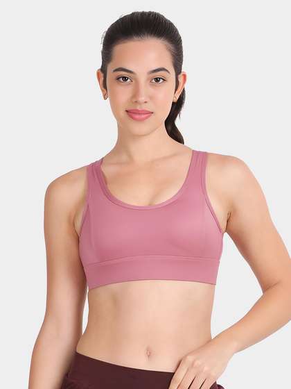 Shyle Wild Rose Mesh Panel Racerback Sports Bra