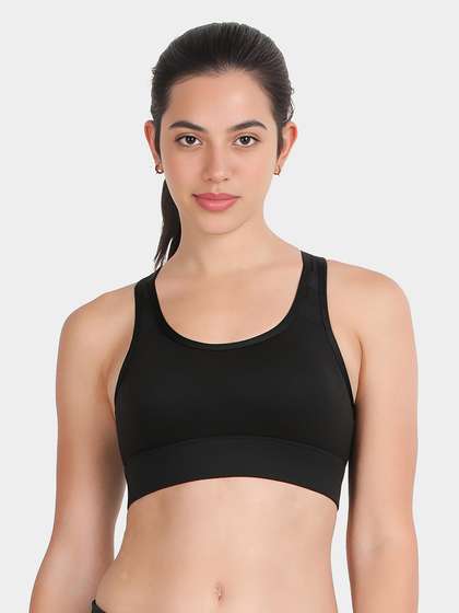 Shyle Black Beauty Padded Racerback Sports Bra