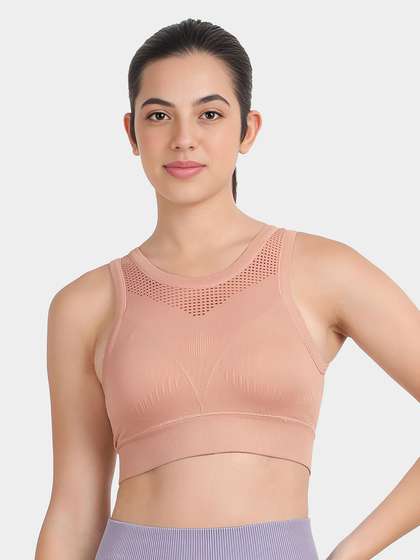 Shyle Powder Puff Skin Full Knit Low Impact Sports Bra