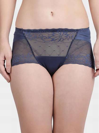 Shyle Ocean Blue Decorative Lace Panty