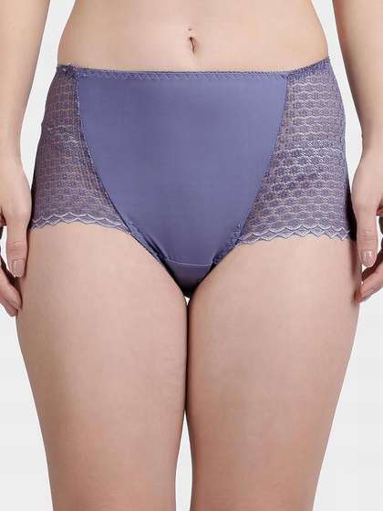 Shyle Smokey Plum Floral Pattern Lace Panty