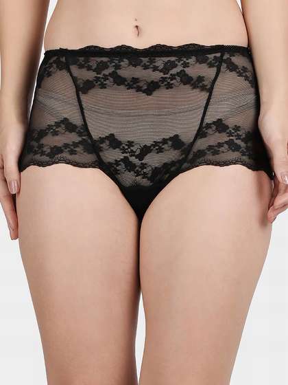 Shyle Black Beauty Full Coverage Lace Panty