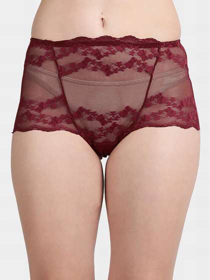 Shyle Bold Red Full Coverage Lace Panty