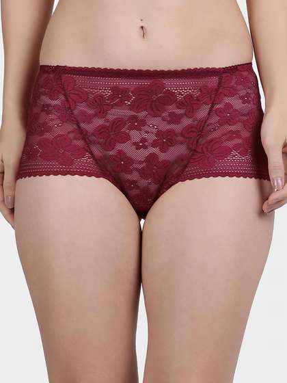 Shyle Bold Red Fully Floral Lace Panty