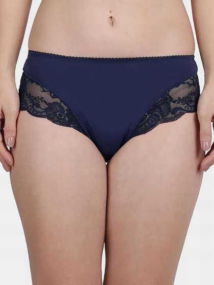 Shyle Ocean Blue Hipster Decorative Lace Panty