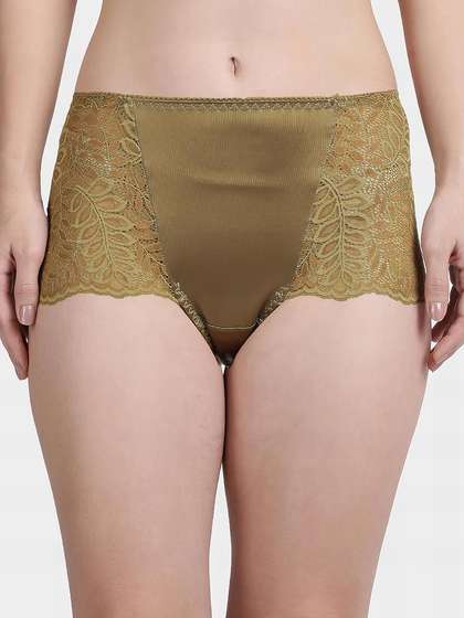 Shyle Olive Green Delicate Lace Panty