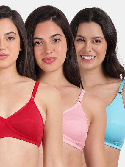 Susie Multicolor X Frame Seamed Wirefree Everyday Bra Combo C