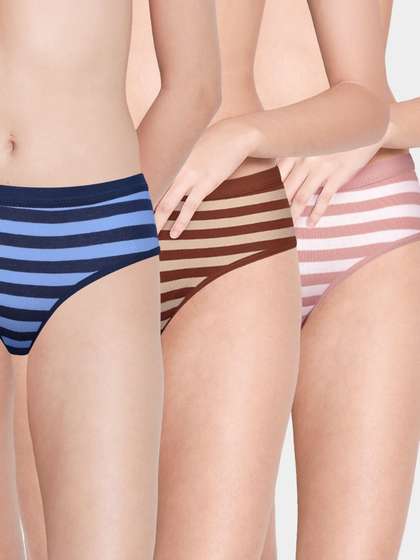 Taabu Multicolor Low Waist Striped Bikini Panty Combo A