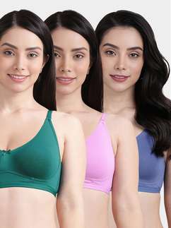 Susie Multicolor Solid Full Coverage Moulded Everyday Bra Combo E
