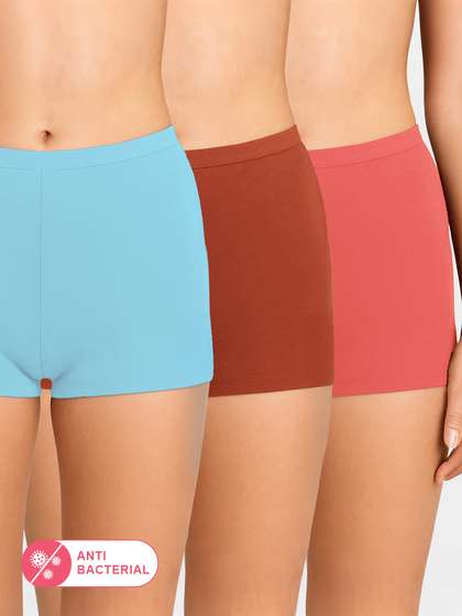 Susie Multicolor Solid Boyshorts Panty Combo J
