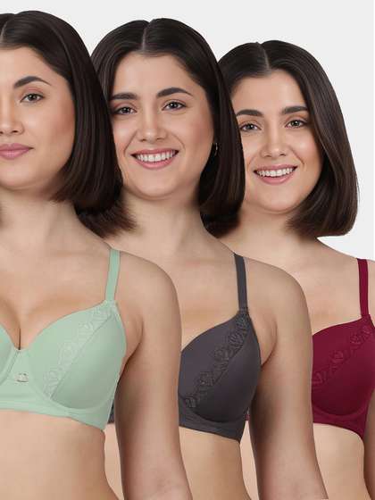Susie Multicolor Lace Detailed Padded Wired Bra Combo A