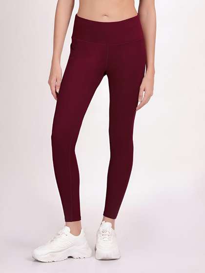 Shyle Red Dahlia Coin Pocket High Waist Workout Leggings