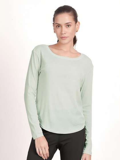 Shyle Bay Green Round Hem Full Sleeve TShirt