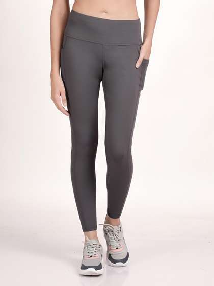 Shyle Monument Grey Coin Pocket High Waist Workout Leggings