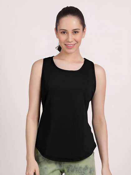 Shyle Black Beauty Racerback Fitted Sleeveless Tank Top